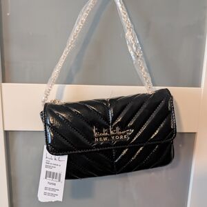 Black Nicole Miller Quilted Shoulder Bag